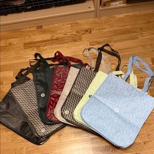 lululemon athletica set of 8 tote bags larger size